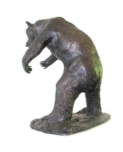 A Bear Sculpture by Master Sculptor Robert C Hitchcock, depicting a bear standing on its hind legs. Bronze Sculpture by Artist and Master Sculptor Robert C Hitchcock