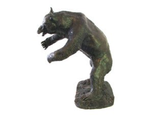 This Bear Sculpture, created by the talented artist and master sculptor Robert C Hitchcock, portrays a bear standing proudly on its hind legs. Bronze Sculpture by Artist and Master Sculptor Robert C Hitchcock