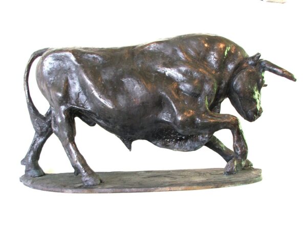 A Bull Sculpture, crafted by Master Sculptor Robert C Hitchcock. Bronze Sculpture by Artist and Master Sculptor Robert C Hitchcock