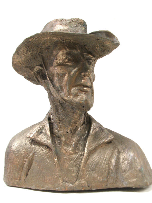 This stunning Digger sculpture, created by the renowned artist and master sculptor Robert C Hitchcock, depicts a man wearing a timeless cowboy hat. Bronze Sculpture by Artist and Master Sculptor Robert C Hitchcock