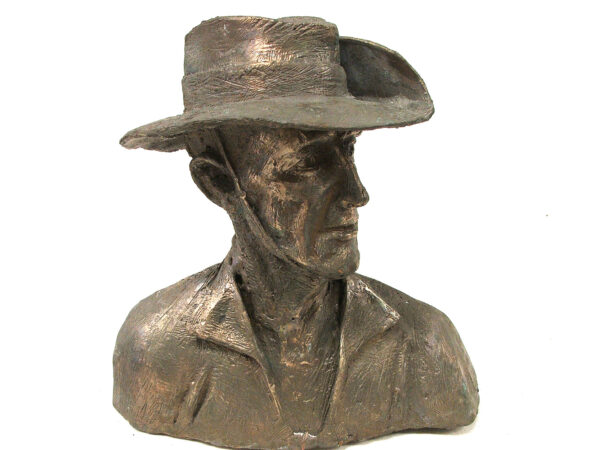 This bronze Digger sculpture is a masterpiece by the renowned artist and master sculptor Robert C Hitchcock. It depicts a man wearing a hat in exquisite detail, capturing the essence of both the subject's. Bronze Sculpture by Artist and Master Sculptor Robert C Hitchcock