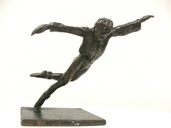 A bronze sculpture of a Male Dancer created by Master Sculptor Robert C Hitchcock Bronze Sculpture by Artist and Master Sculptor Robert C Hitchcock