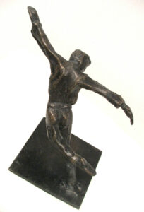 This exquisite bronze sculpture, created by the master sculptor Robert C Hitchcock, depicts a graceful Male Dancer. Bronze Sculpture by Artist and Master Sculptor Robert C Hitchcock