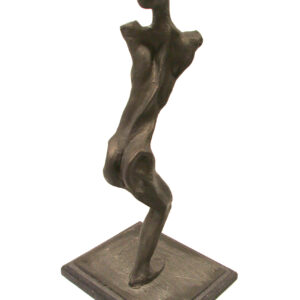 A bronze sculpture of a woman in a pose, created by artist and master sculptor Robert C Hitchcock, called the Abstract Lady. Bronze Sculpture by Artist and Master Sculptor Robert C Hitchcock