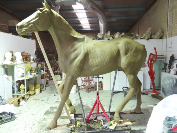 Master Sculptor Robert C Hitchcock is creating a stunning Life-Size Horse statue in his workshop. Bronze Sculpture by Artist and Master Sculptor Robert C Hitchcock