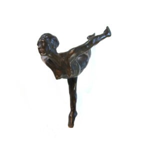 This captivating Ballet Dancer sculpture, created by the renowned artist and master sculptor Robert C Hitchcock, showcases a woman in a graceful pose. Bronze Sculpture by Artist and Master Sculptor Robert C Hitchcock