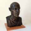 Bronze protrait bust of Australian pianist David Helfgott by sculptor Robert C Hitchcock
