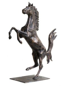 A bronze sculpture of a galloping Tribute to The Ferrari Horse created by Master Sculptor Robert C Hitchcock. Bronze Sculpture by Artist and Master Sculptor Robert C Hitchcock